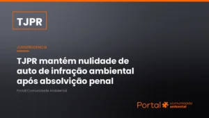 Capa de jurisprudência do TJPR sobre absolvição penal que anula auto de infração ambiental por inexistência do fato
